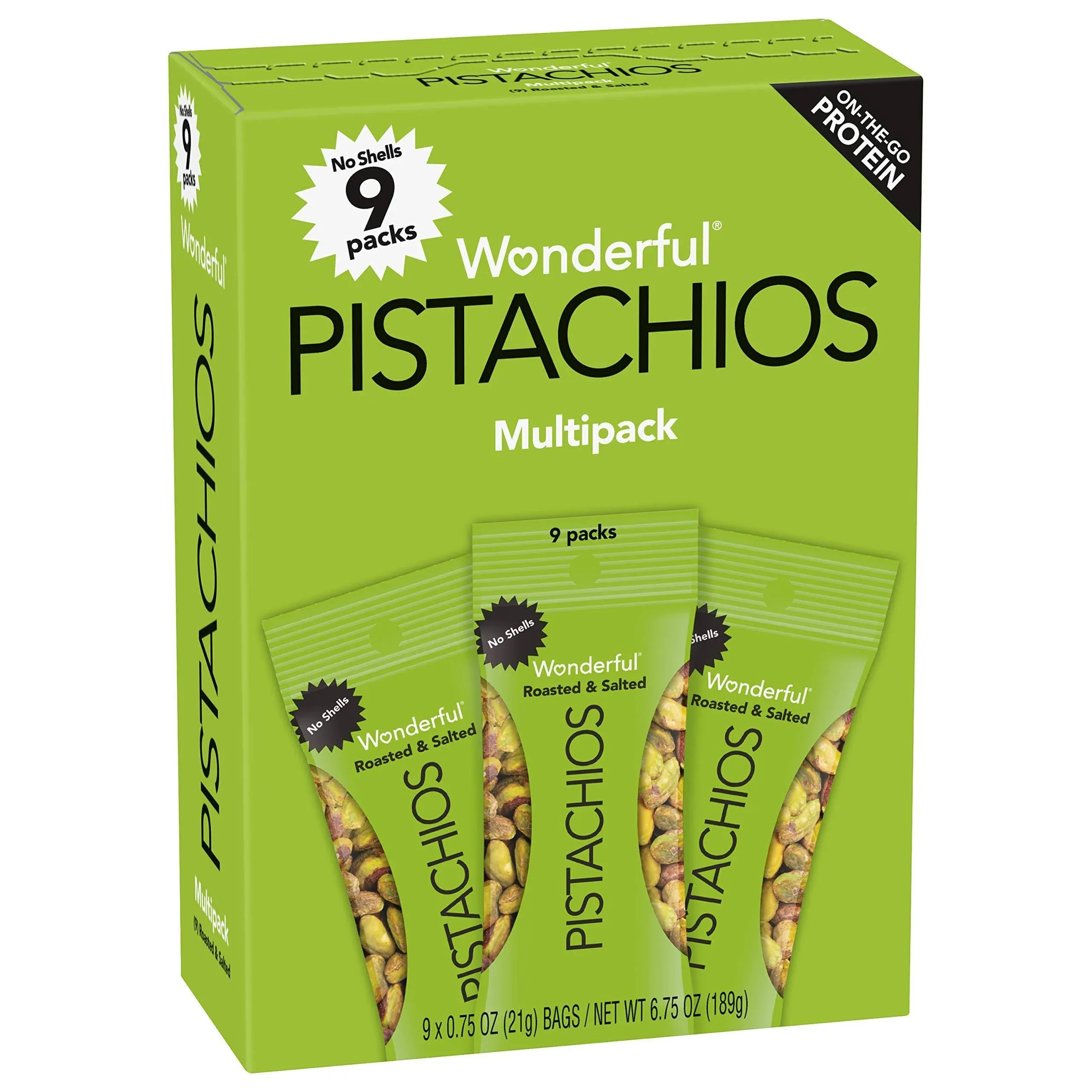 Wonderful No shell Roasted Salted Pistachios Multipack - 0.75oz