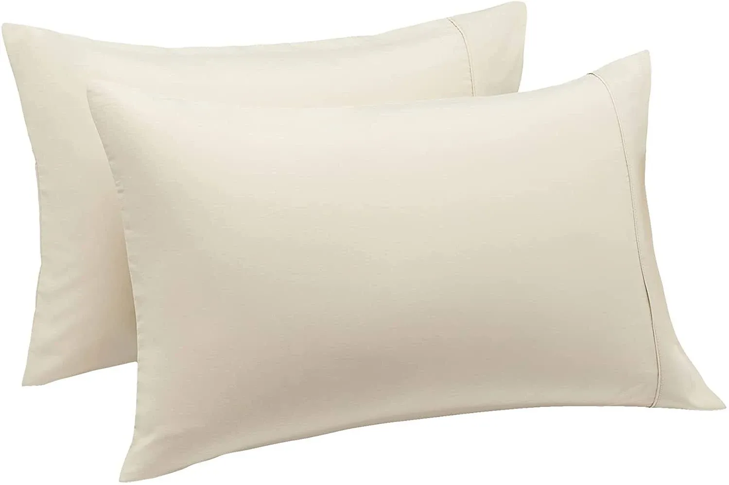 Amazon Basics Lightweight Super Soft Easy Care Microfiber Pillowcases - 2-Pack, Standard, Beige