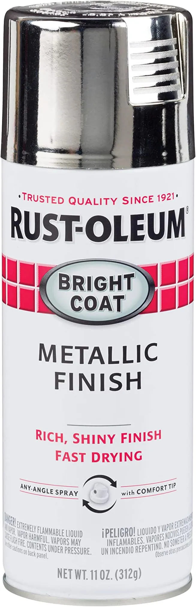 Rust-Oleum 7718830 Stops Rust Bright Coat Metallic Spray Paint, 11 Ounce (Pack of 1), Chrome