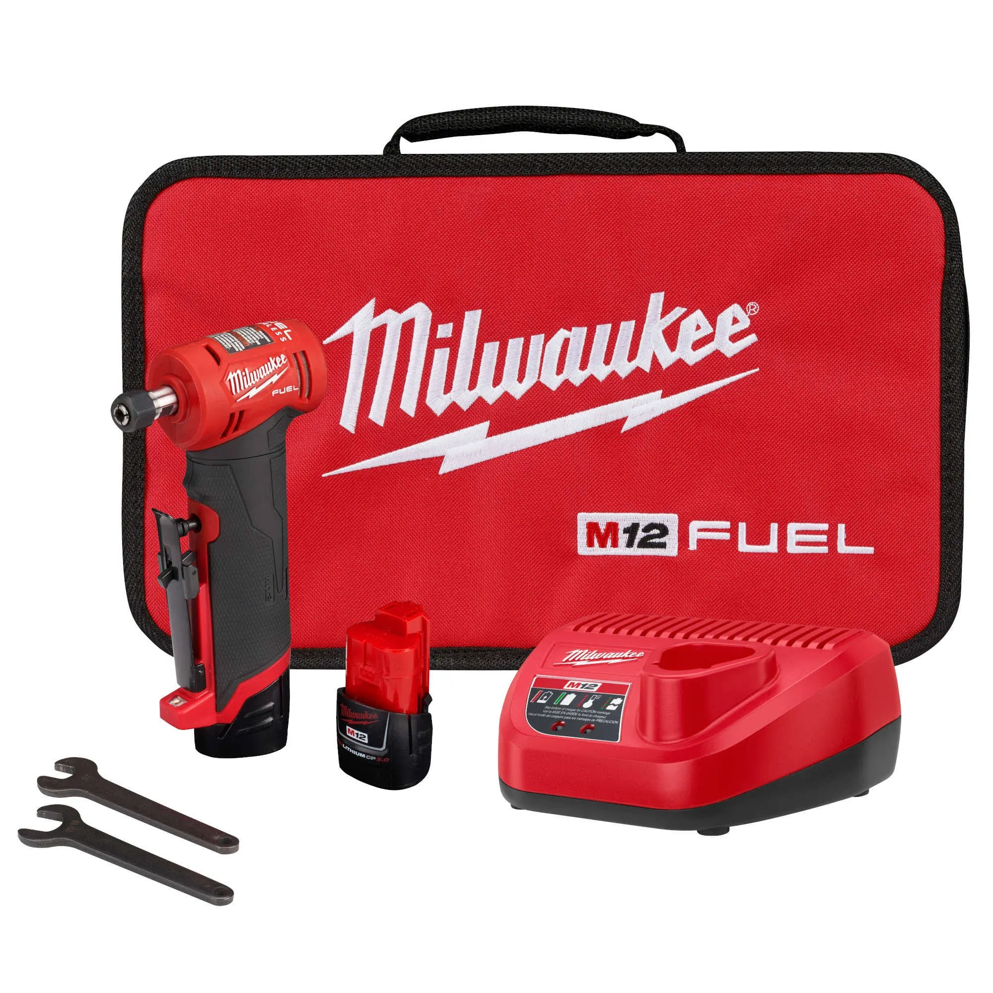 Milwaukee 2485-22 M12 Fuel Right Angle Die Grinder Kit