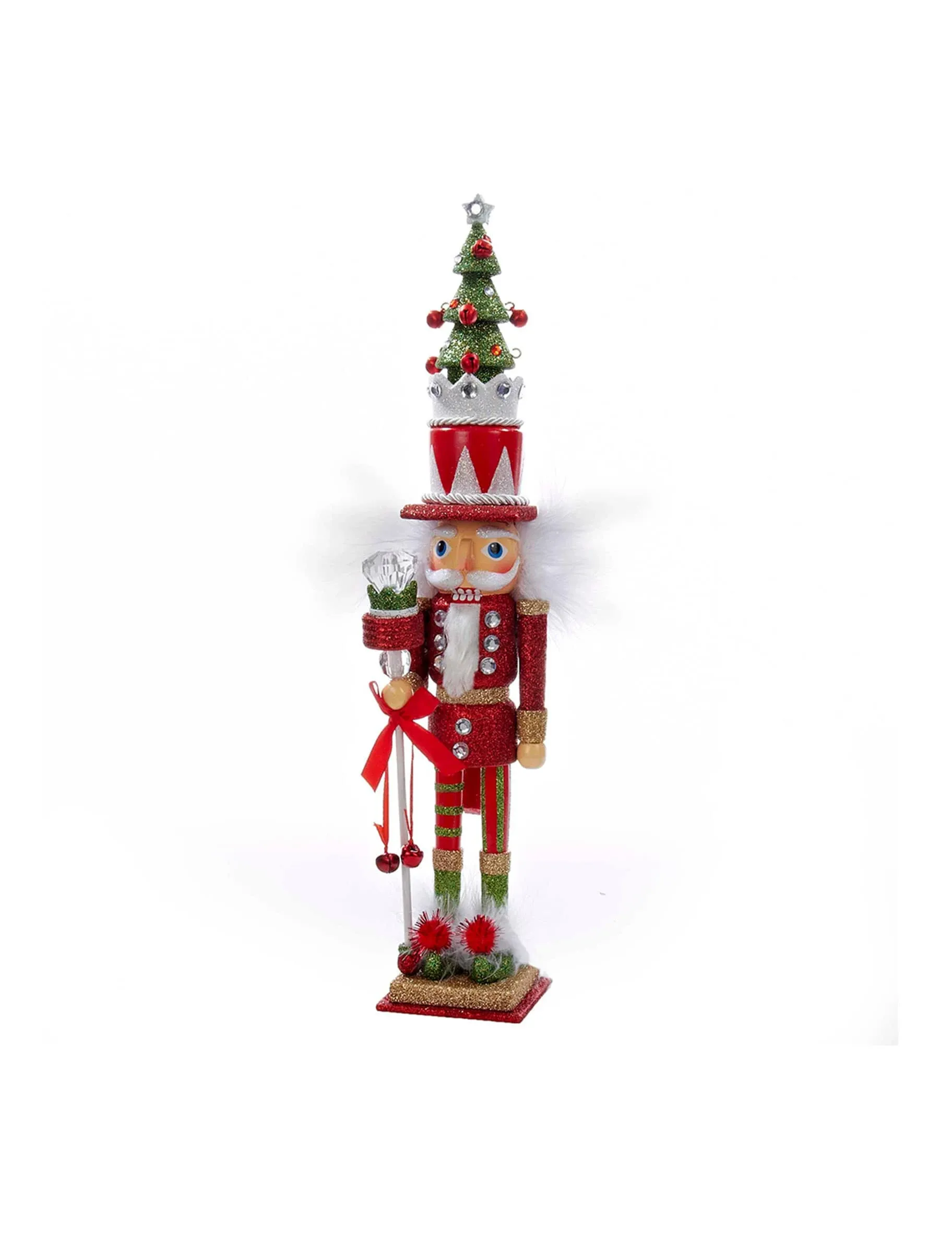 Kurt Adler 15" Hollywood Red and Green Tree Hat Nutcracker