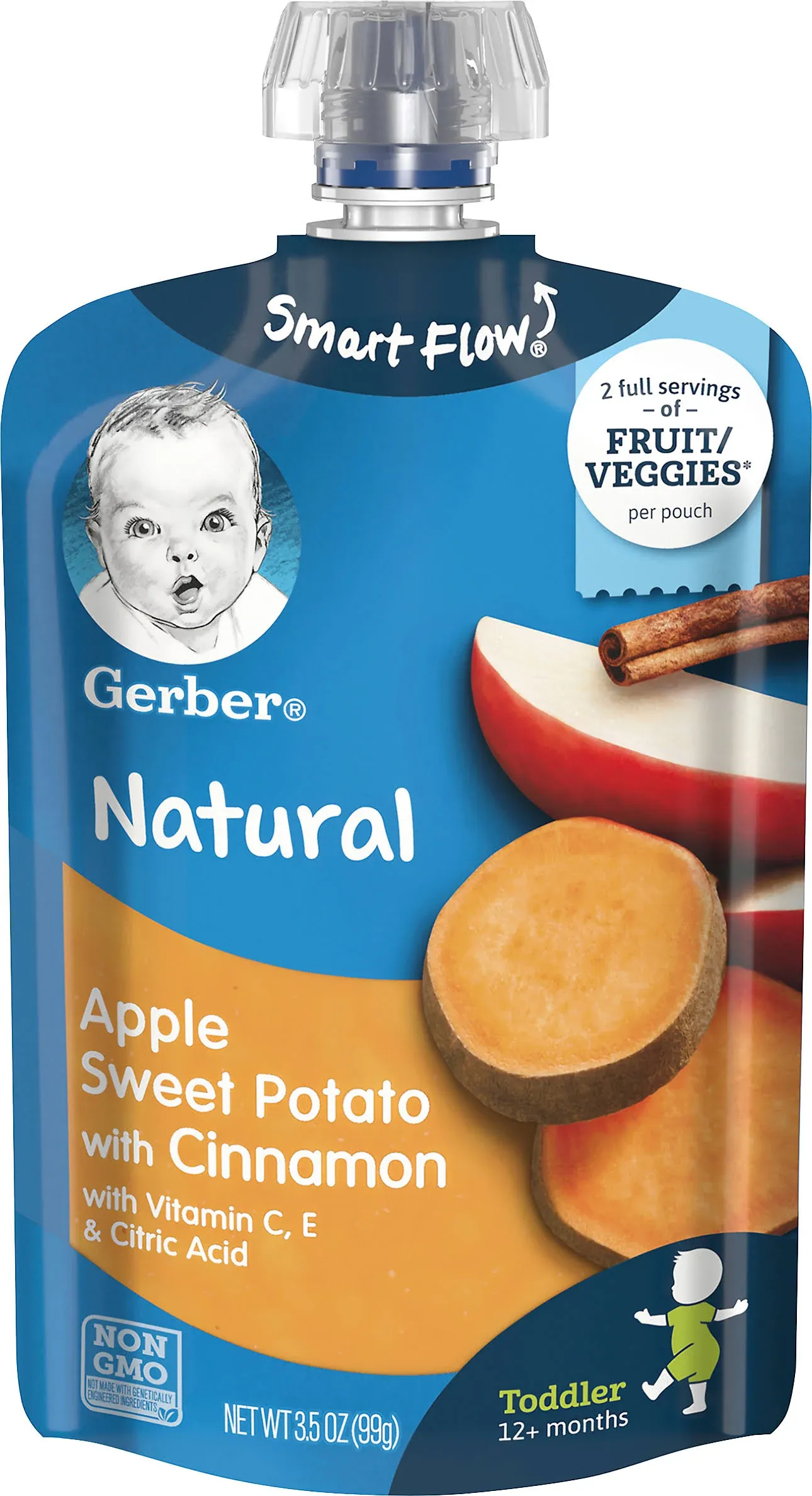 Gerber Natural Apple Sweet Potato With Cinnamon For Toddler (3.5 oz)