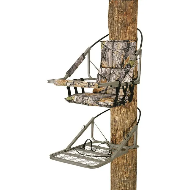 Guide Gear Extreme Deluxe Climbing Tree Stand for Hunting with Seat and Foot Platform, Deer Hunting Accessories