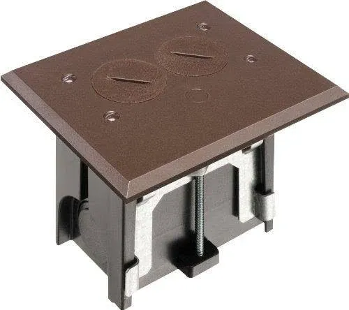 Arlington - Adjustable Non-Metallic Floor Box with Flip Lids - Brown - FLBAF101BR