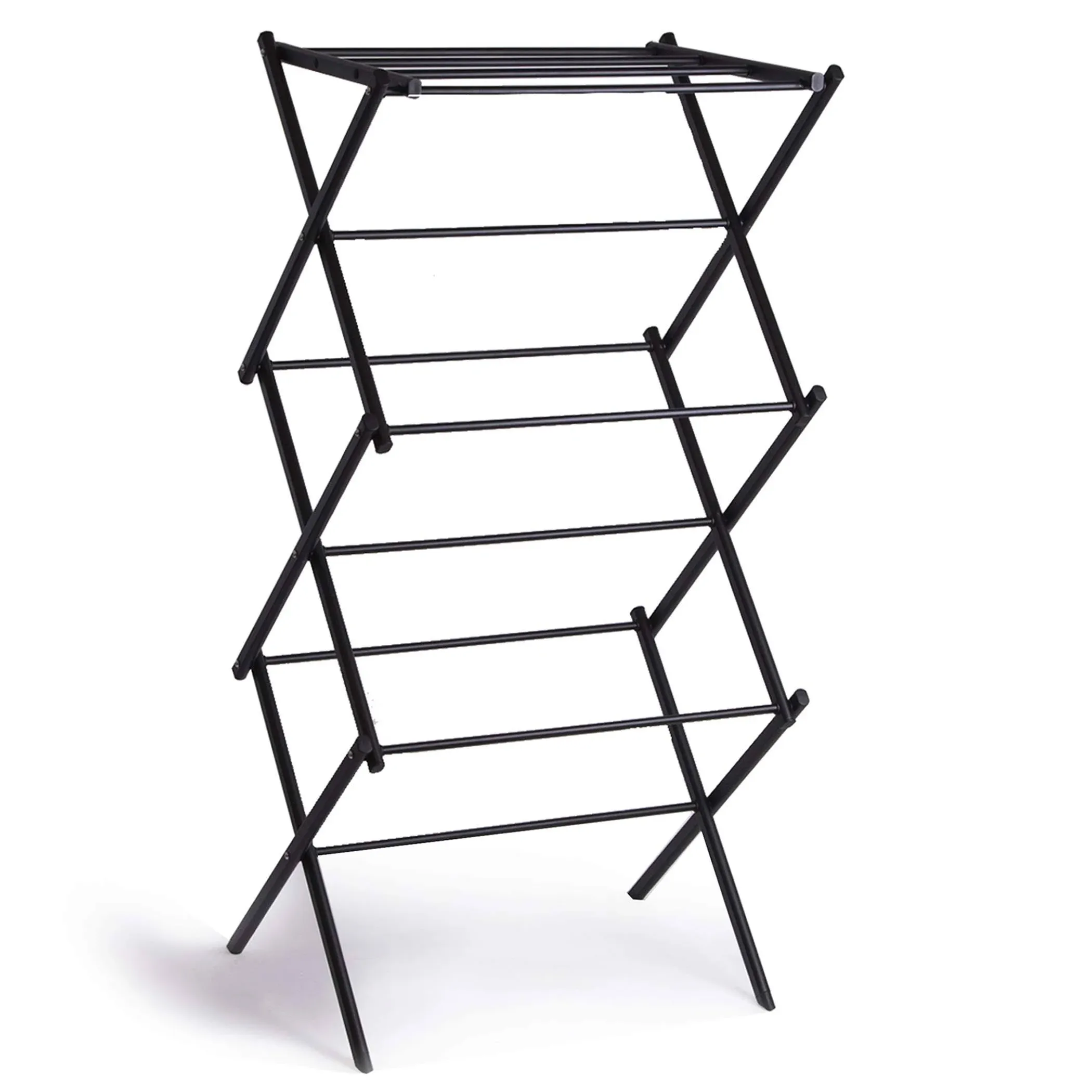 BINO 3-Tier Collapsing Foldable Laundry Drying Rack, Black