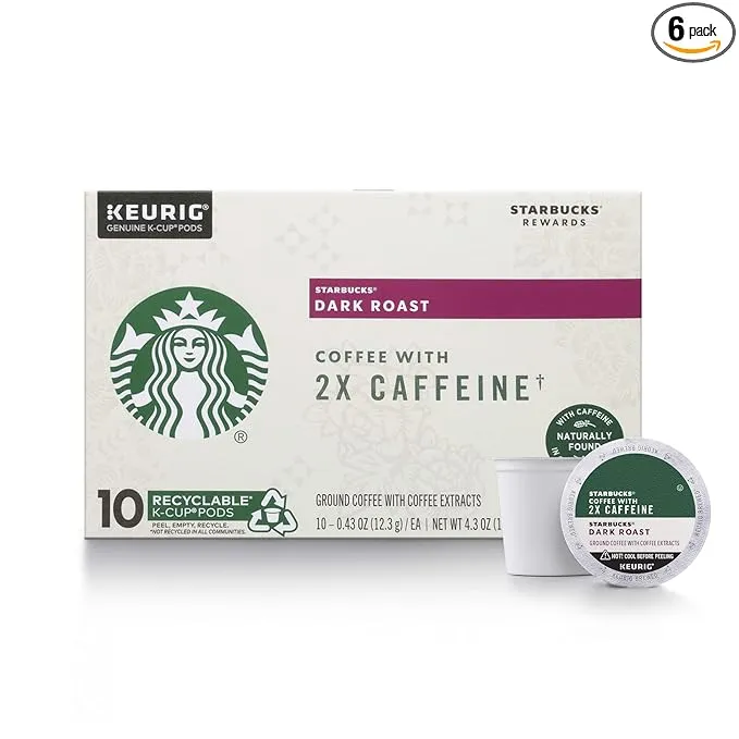 Starbucks K-Cup Coffee Pods Blonde Roast Coffee 2X Caffeine Veranda Blend