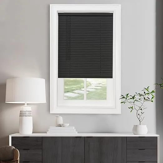 Achim Cordless GII Morningstar Black 1" Light Filtering Mini Blind - 32" W x 72" L