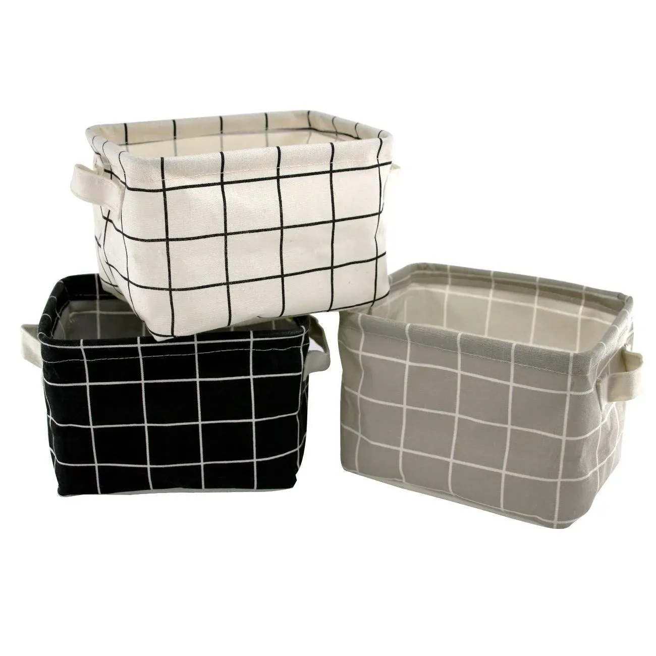 FocuH Stylish Storage Basket Cotton and Linen Fabric Mini Storage Cubes Nursery ...