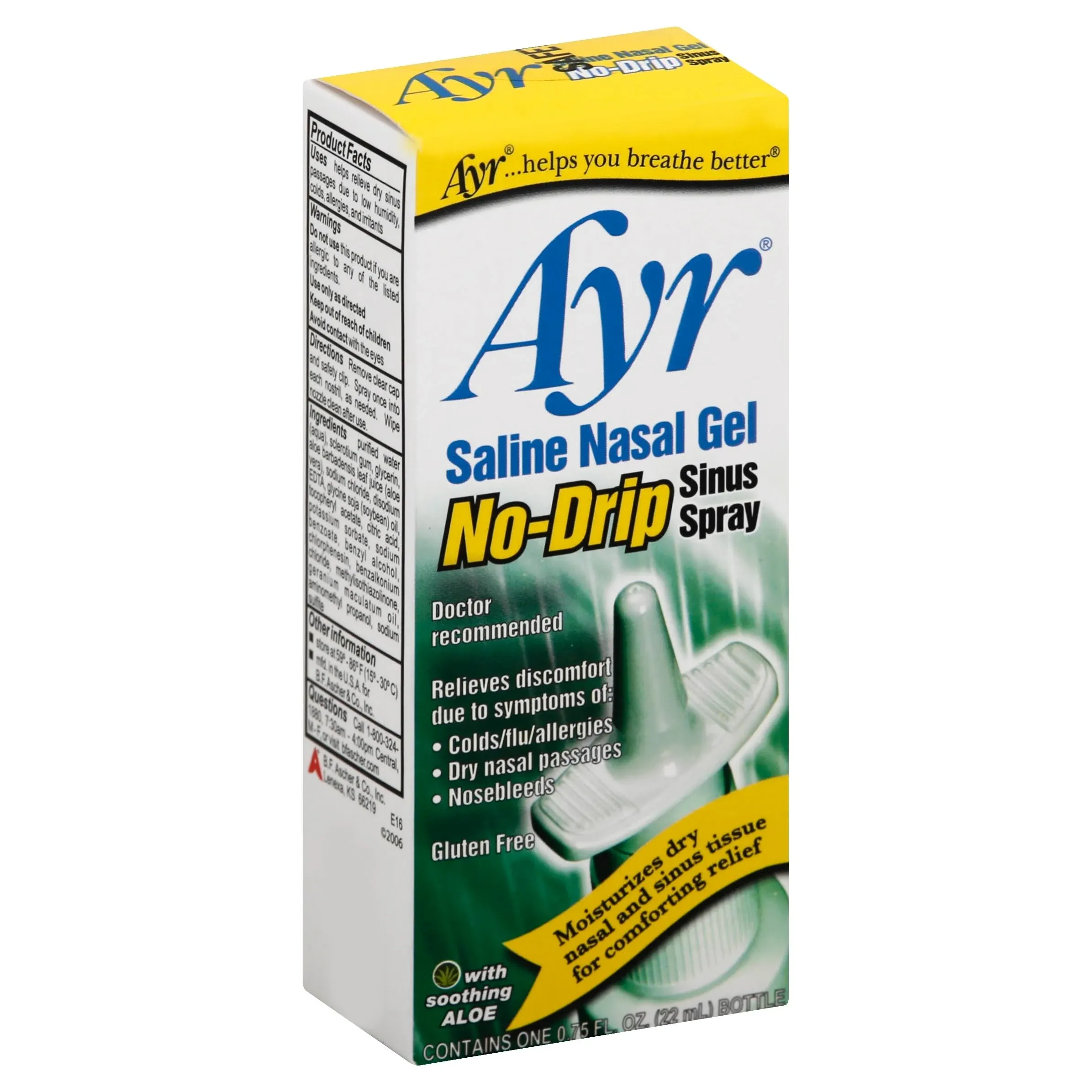 Ayr Saline Nasal Gel No-Drip Sinus Spray