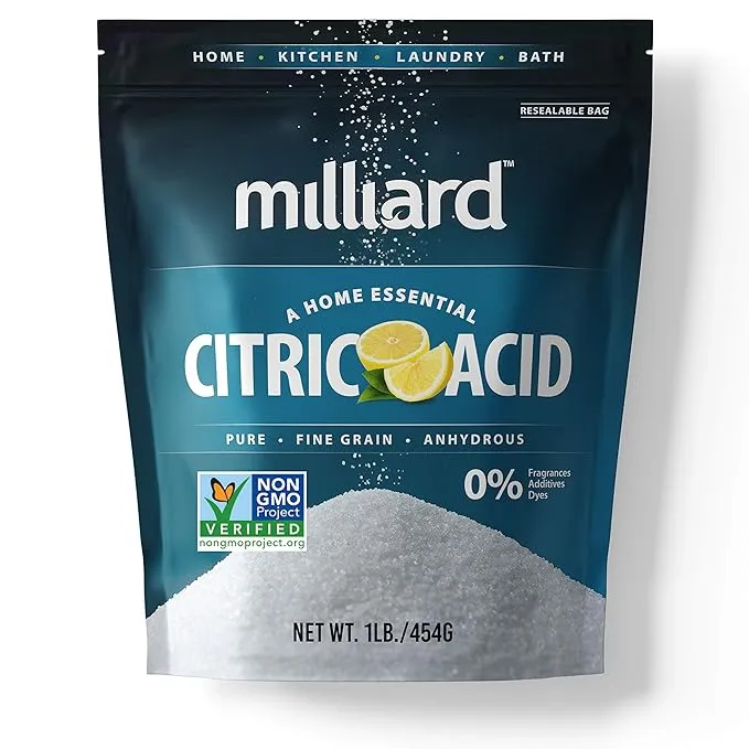 Milliard Citric Acid 100% Pure Food Grade Non-gmo Project Verified