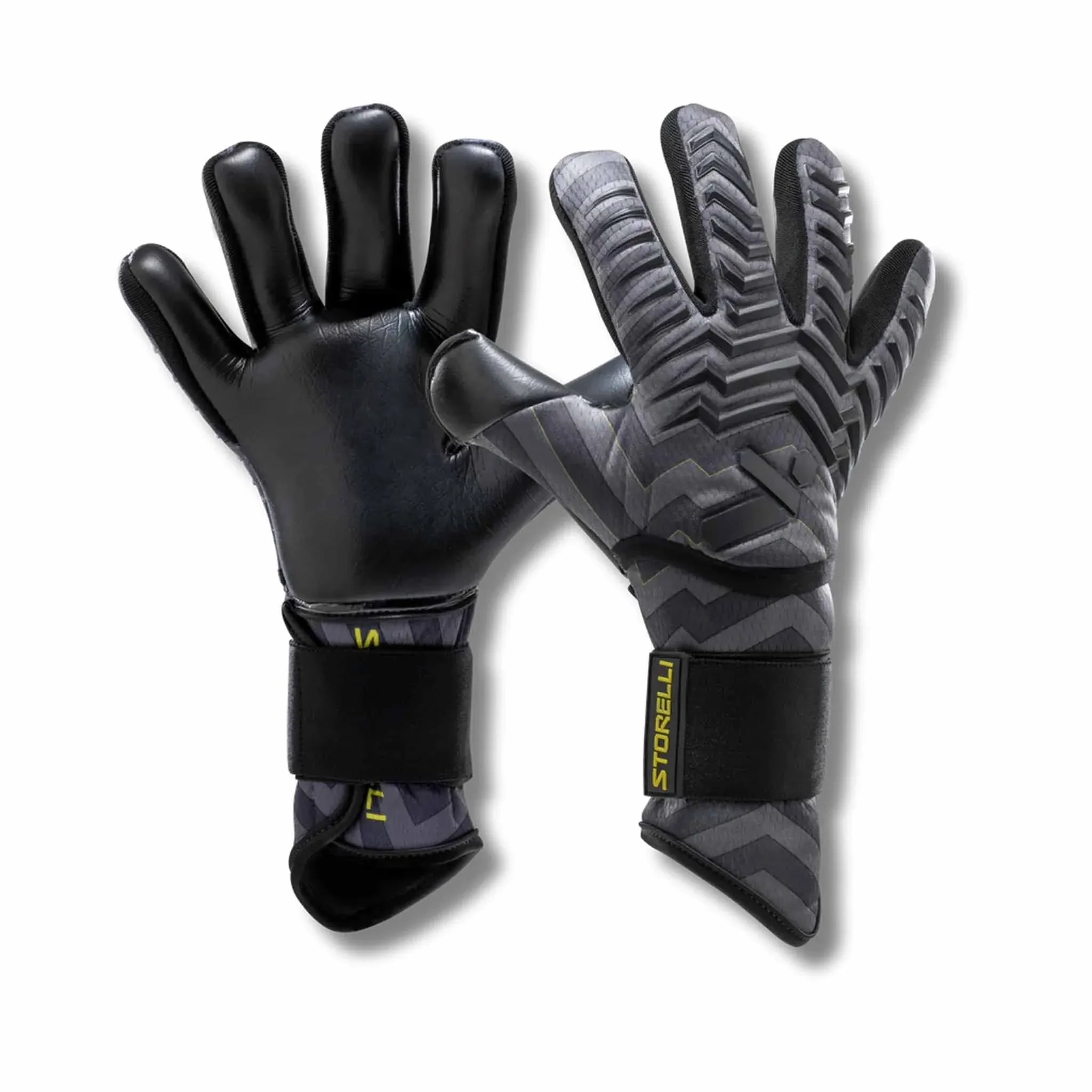 Storelli Electric Goalkeeper Gloves, High-Impact Hand Protection with 5 Removable Finger Spines and Wrist Strap