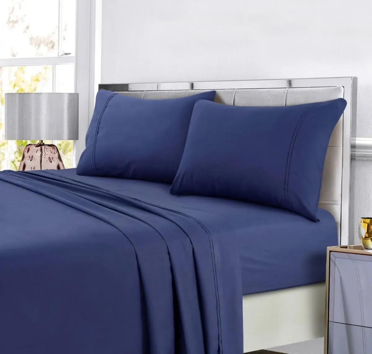 Super Soft Extra Deep Pocket Bed Sheet Set with Oversize Flat