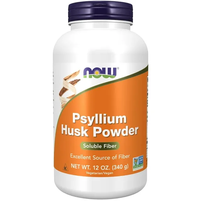 NOW Foods Supplements, Whole Psyllium Husks, Certified Organic, Non-GMO Project Verified, Soluble Fiber, 12-Ounce