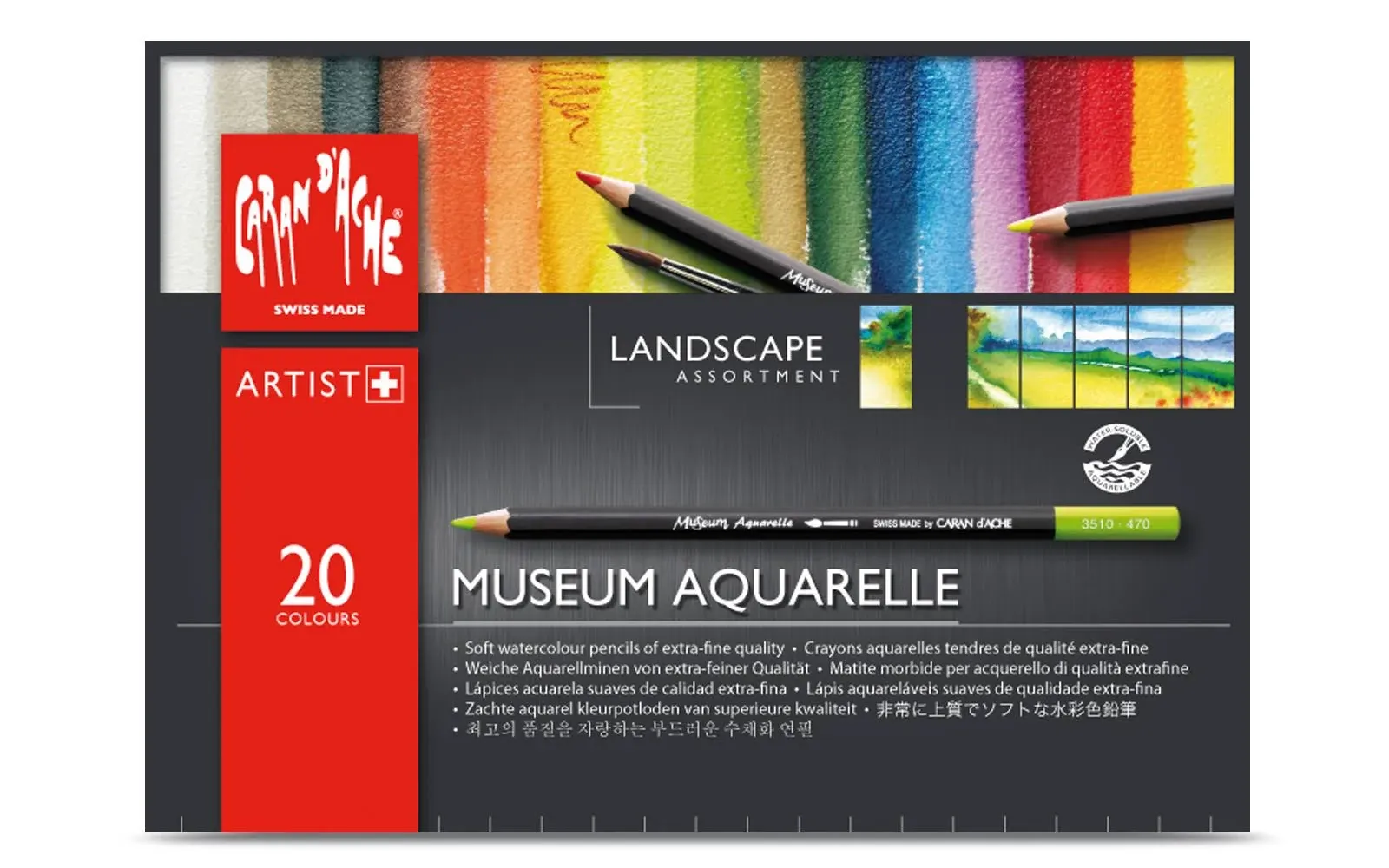 Caran d&Ache Museum Aquarelle Pencil Sets Landscape Set of 20 Colours