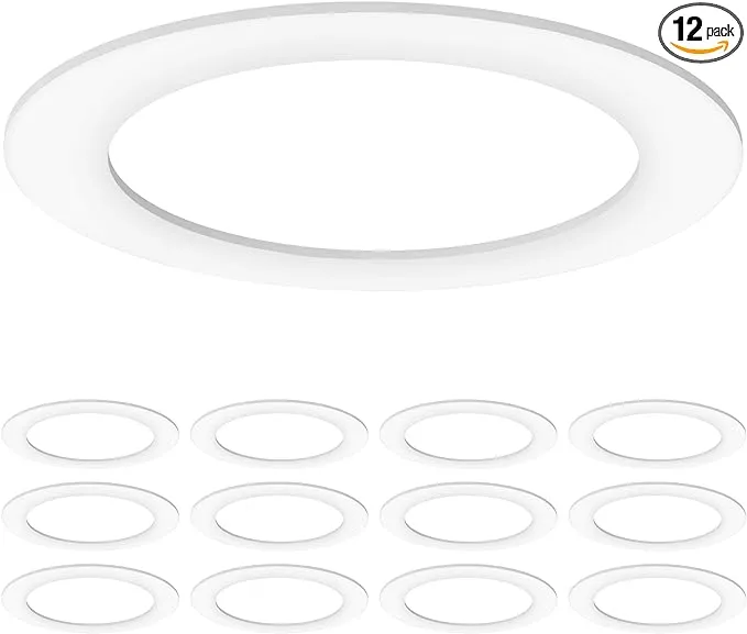 Sunco Lighting 12 Pack Goof Rings for Recessed Light Fixture Living Room Can Light Goof Trim Ring, Outer Diameter 8.6 in