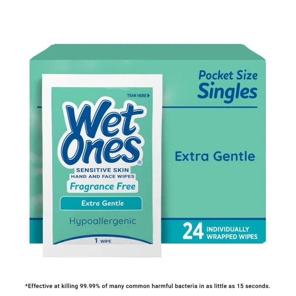 Wet Ones Sensitive Skin Hand Wipes, 20 Count