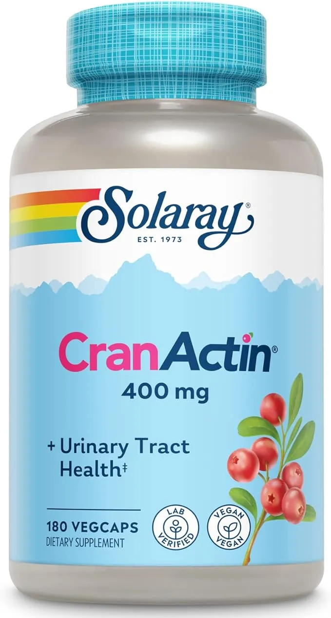 Solaray Cranactin Cranberry AF Extract Capsules, 400 mg, 180 Count