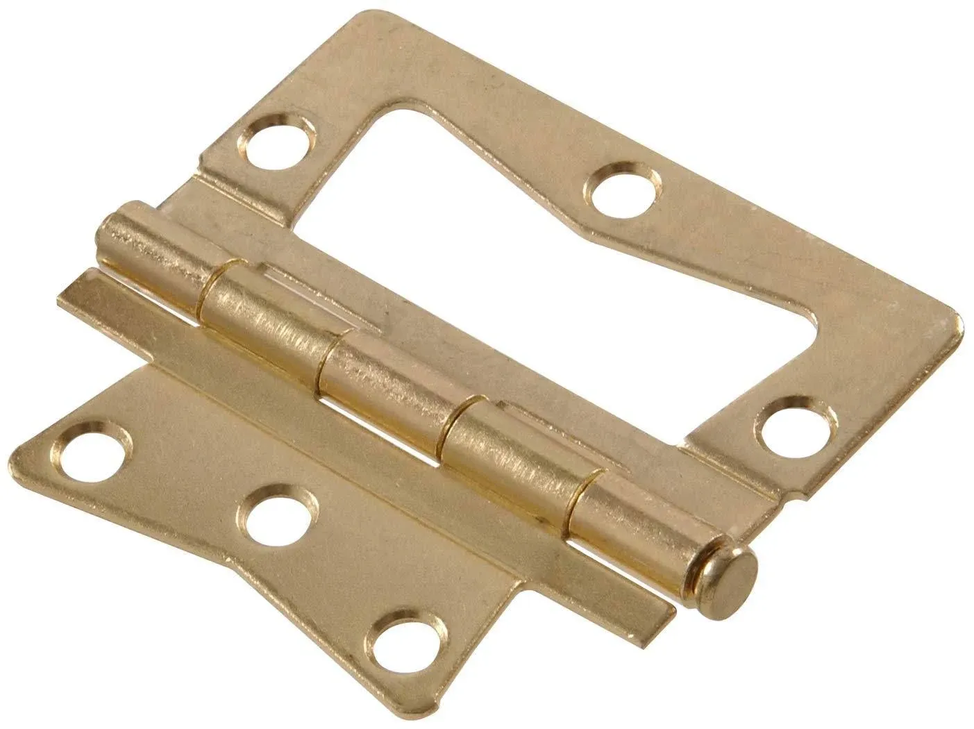 The Hillman Group 852629 3-1/2" Non Mortise Hinge - Removable Pin - Brass Finish 2-Pack