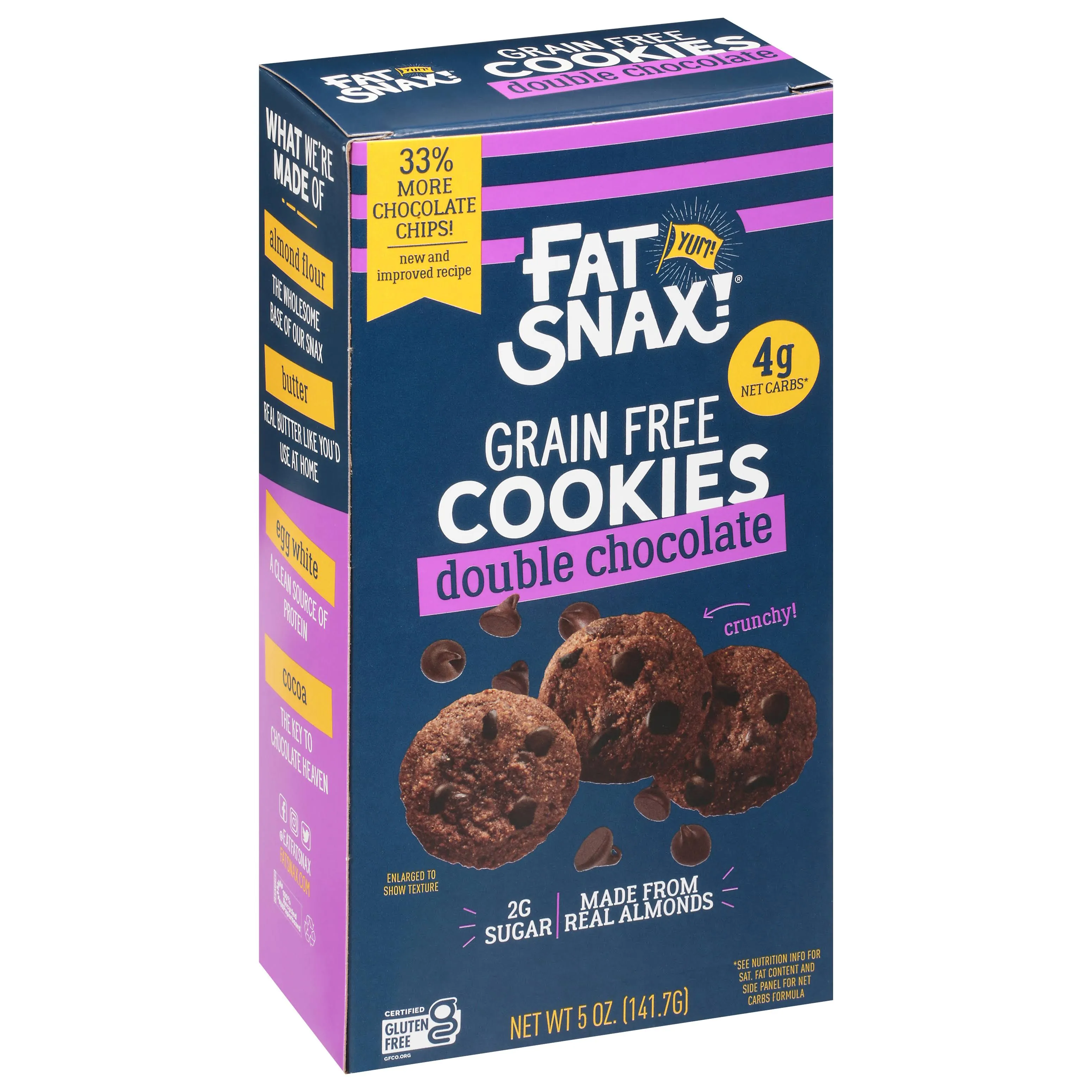 Fat SNAX: Cookies Mini Double Chocolate, 5 oz