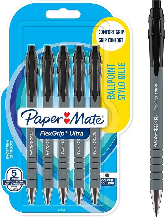 Papermate Flexgrip Ultra Ballpoint 5 1.0mm Medium Point Pens