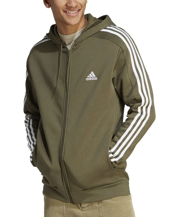 Essentials Fleece 3-Stripes Full-Zip Hoodie