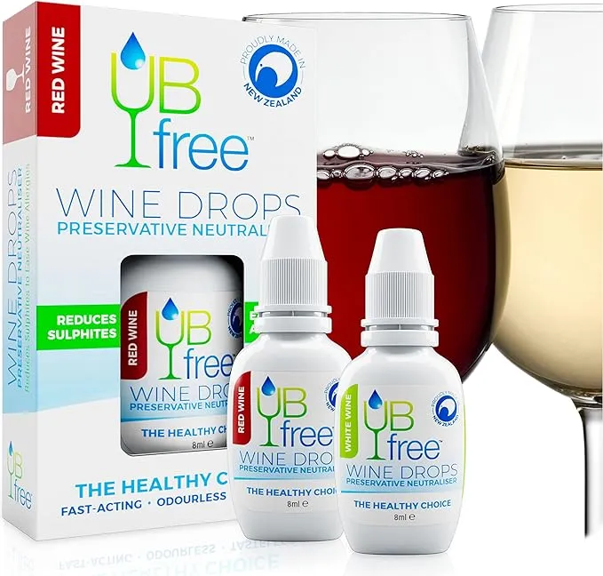 UB Free Wine Drops - 2pk - Natural Wine Sulfite Remover Formulated for Red and ...