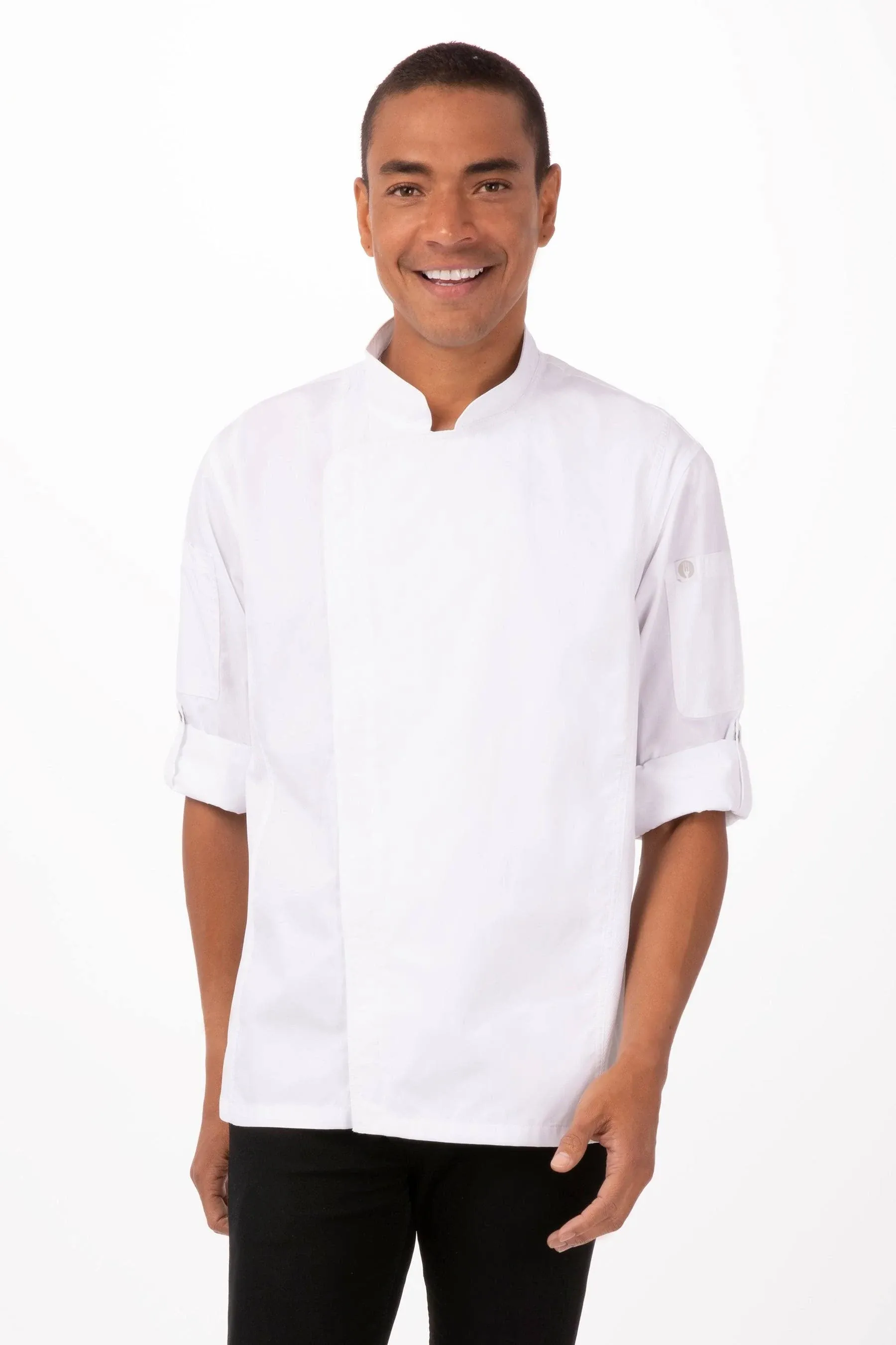 Chef Works Men's Hartford Chef Coat, Gray, S