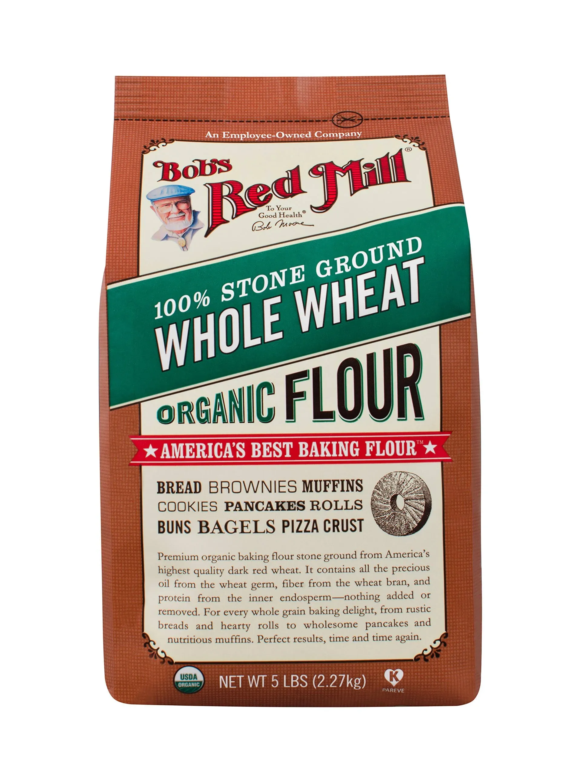 , Organic Pastry Flour, Whole Wheat, 5 lb