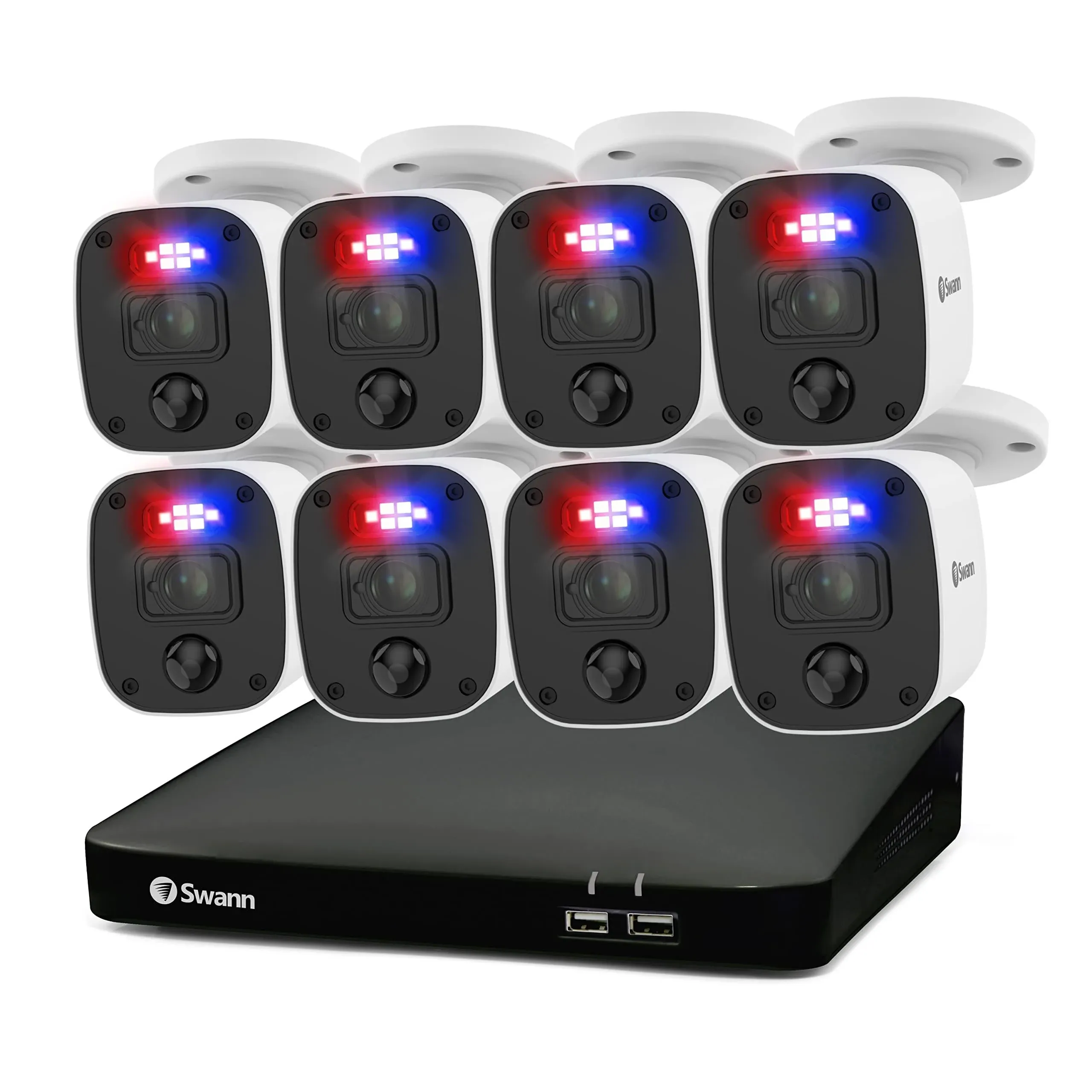 8-Channel 1080p 1TB DVR Surveillance Camera System with 8 Wired 1-Way Audio