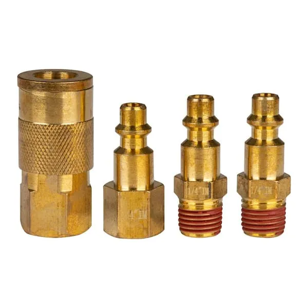 Husky 1/4 in. Industrial NPT Plug and Coupler Kit (4-Piece)