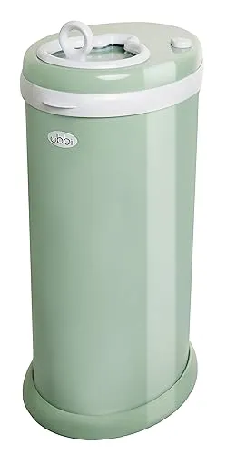 Ubbi Steel Diaper Pail, Odor Locking, No Special Bags Required, White