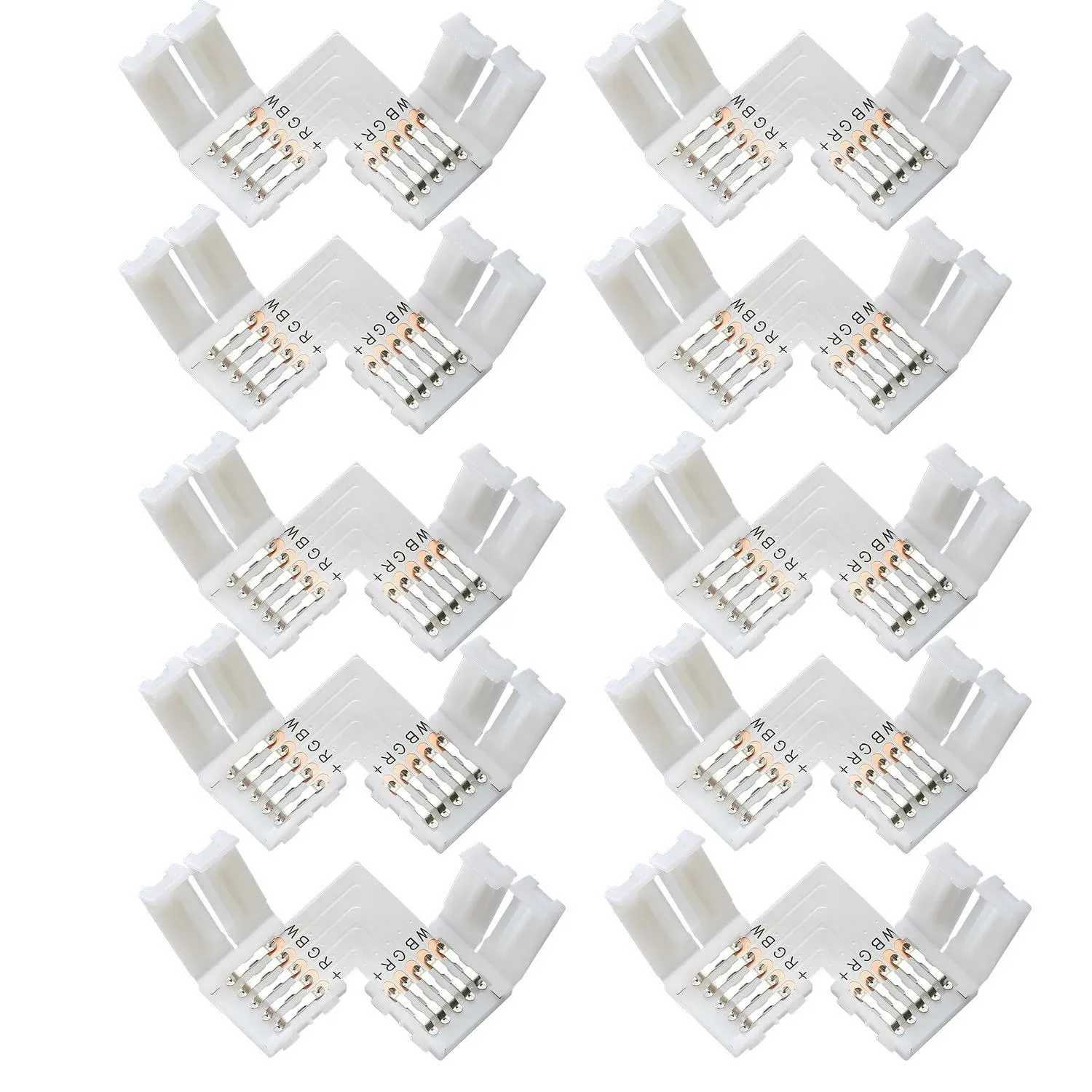 10 Pcs L-Shape 5 Pins Connector RGBW FPC LED Light Strip 5 