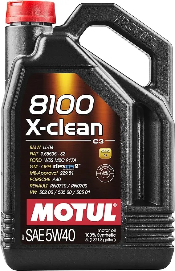 Motul 109762 5L 8100 X-clean Gen 2 5W40 Synthetic Engine Oil