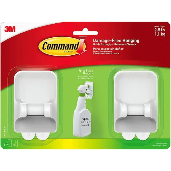 Command 17009-HW2ES Spray Bottle Hangers, 2-Pack