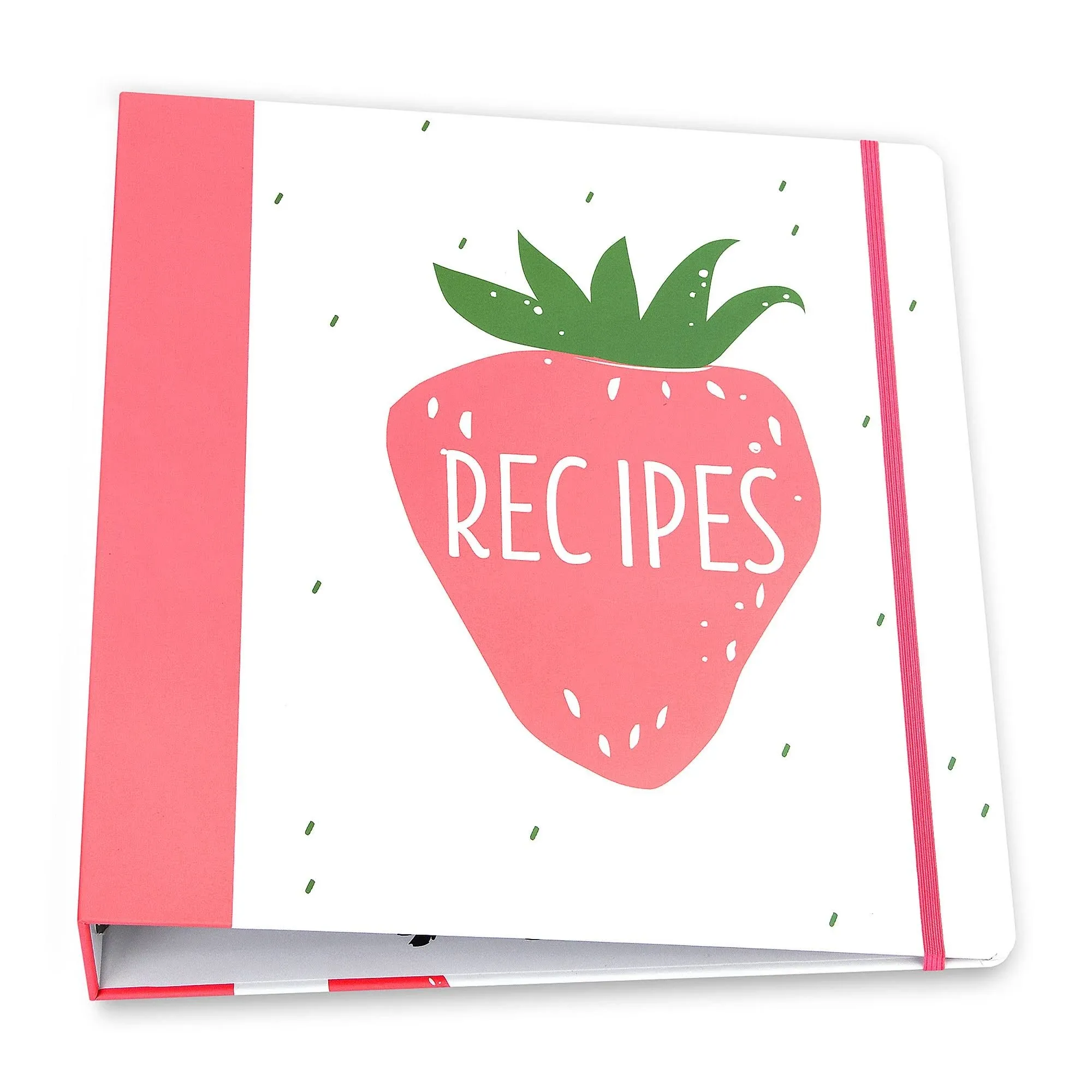 Outshine Strawberry Recipe Book Binder Set | Recipe Binder 8.5x11 3 Ring with ...