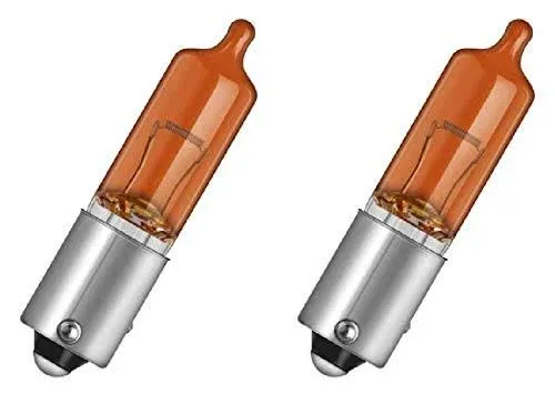 2-Pack HY21W Amber Halogen Bulbs, 12 V, 21 W, BAW9s Base, T-2.75 shape, 38193, Made In Germany