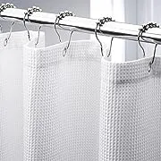 AmazerBath Long Waffle Shower Curtain, Heavy Duty Fabric Shower Curtain with Waffle Weave Hotel Quality Bathroom Shower Curtains, 72 x 78 Inches, Size