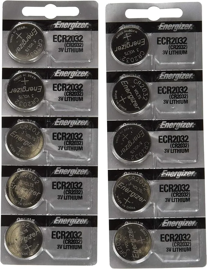 Energizer CR2032 3 Volt Lithium Coin Battery, 10 Count (Pack of 1)Energizer CR2032 3 Volt Lithium Coin Battery, 10 Cou…