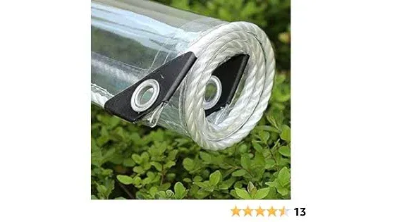 10ftx20ft Clear Tarpaulin Cover Waterproof,Transparent Tarp Waterproof with Grommet,Clear Tarps Heavy Duty Waterproof, Waterproof Windproof,for Patio, Outdoor（3x6m）