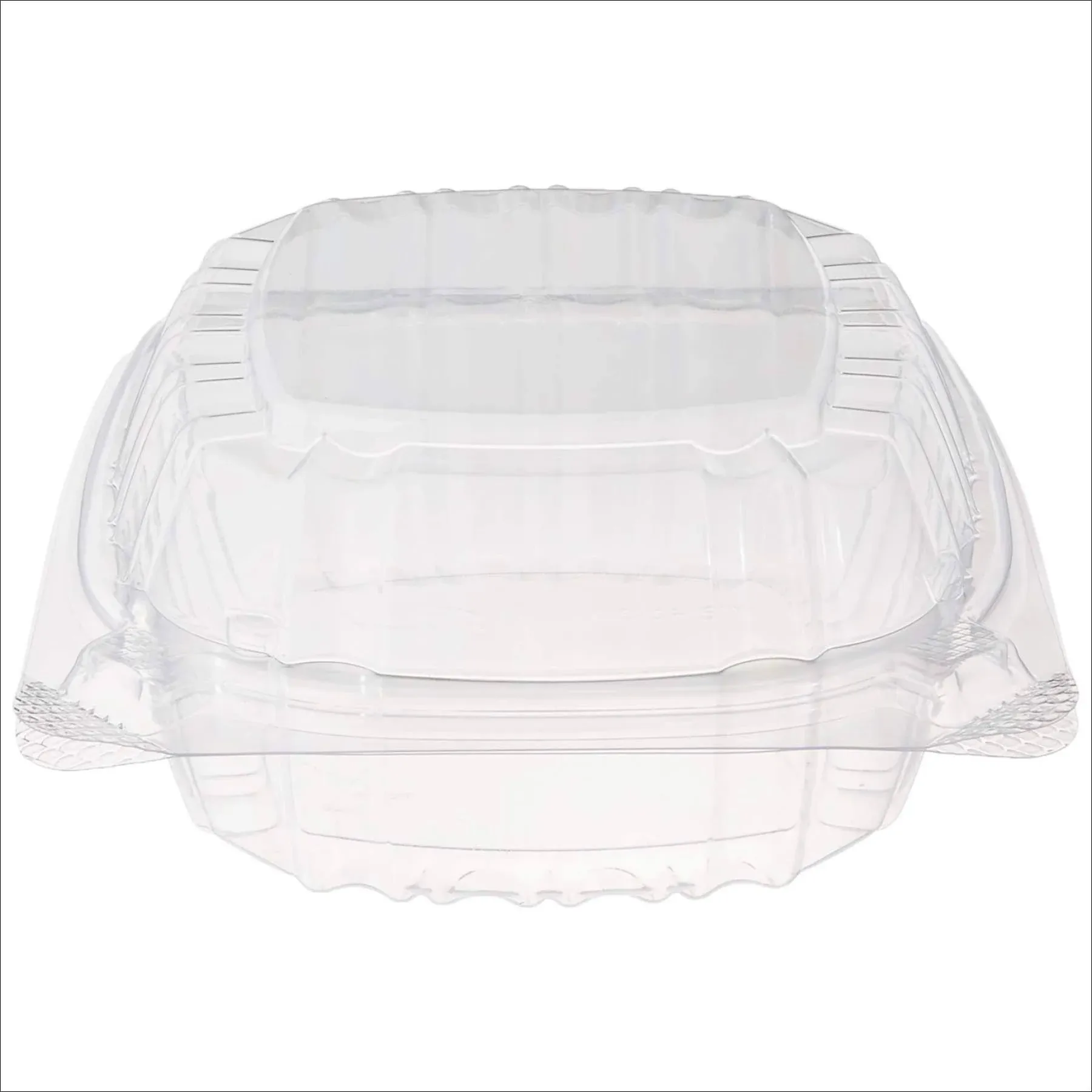 ClearSeal Hinged-Lid Plastic Containers, Sandwich Container, 13.8 oz, 5.4 x 5.3 x 2.6, Clear, Plastic, 500/Carton