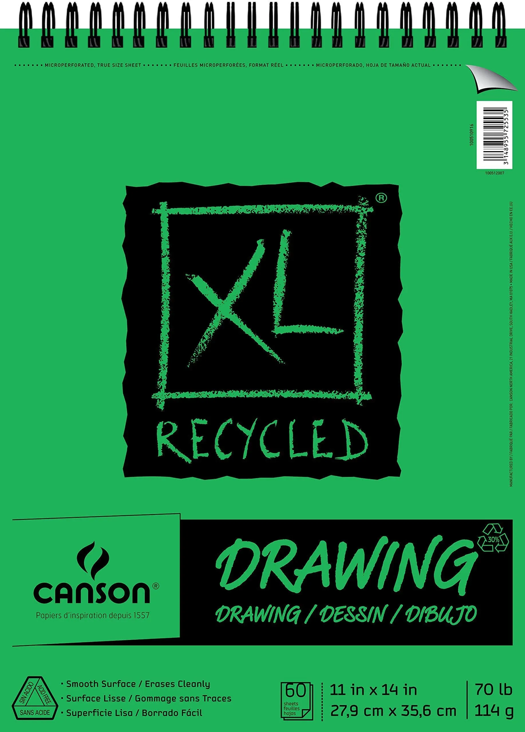 Canson XL Recycled Drawing Pad 11"x14", 60 Sheets