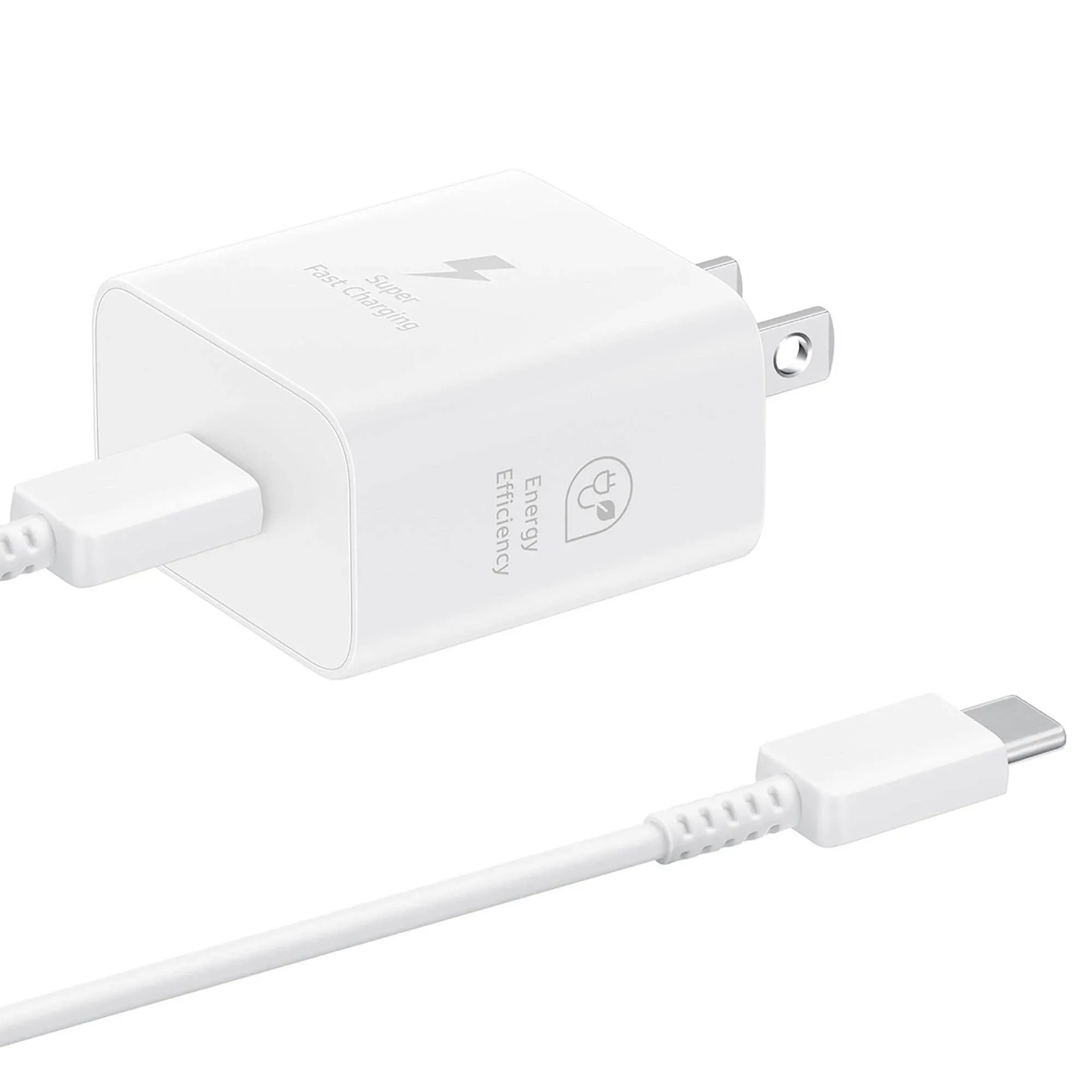 Samsung 25W Super Fast Charging Wall Charger with USB-C Cable in White