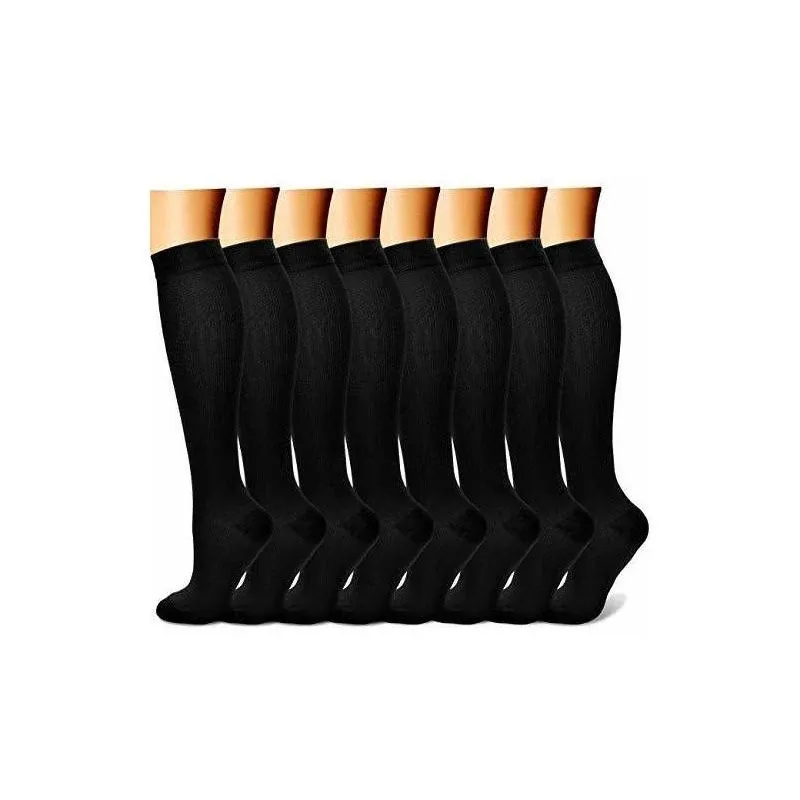 CHARMKING - Calcetines de compresión para mujeres y hombres (8 pares), 15-20 mmHg, buen soporte para correr, atletismo, senderismo