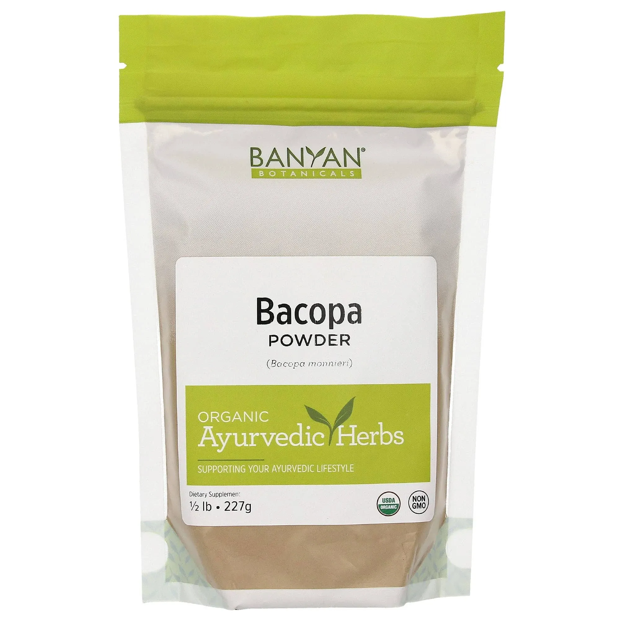 Banyan Botanicals Bacopa Powder, 1/2 Pound - USDA Organic - Bacopa monniera - Ayurvedic Herb for Memory & Focus