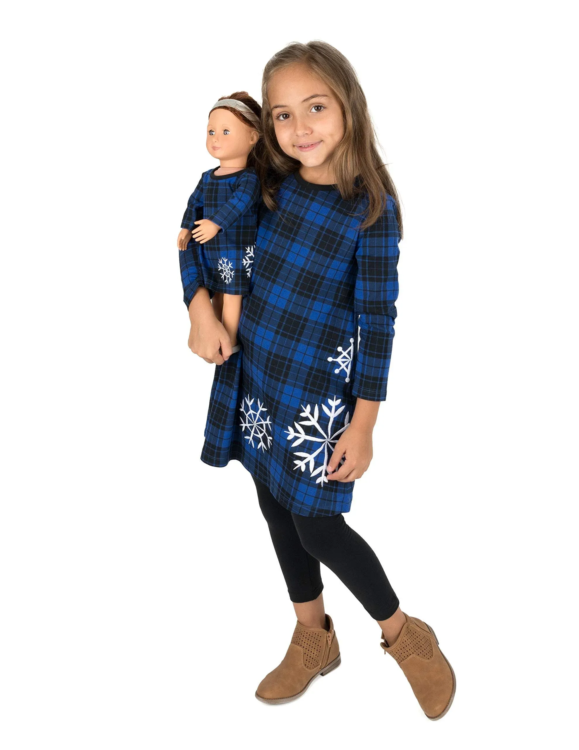 Leveret Matching Doll & Girls Dress 100% Cotton Variety of Styles (Size 2-14 Years)