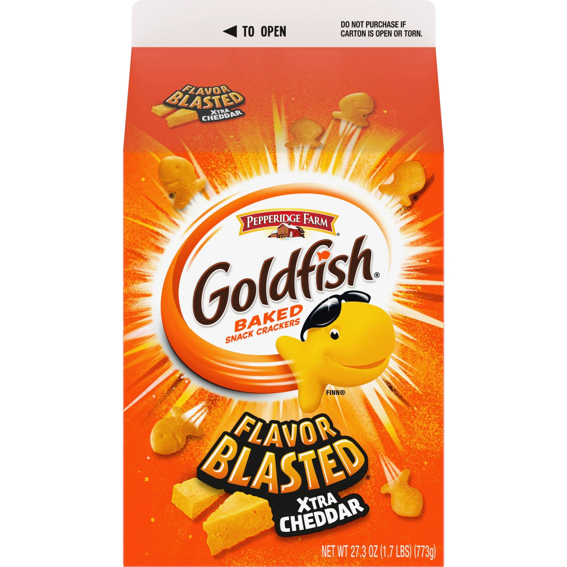 Goldfish Flavor Blasted Xtra Cheddar Cheese Crackers, 27.3 oz Carton