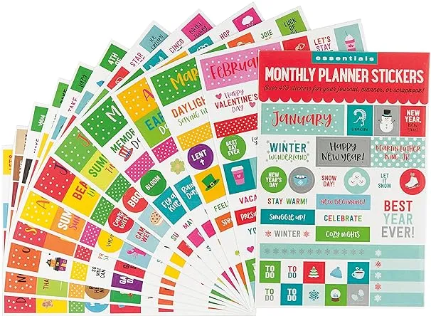 Essentials Month By Month Planner Stickers (set of 475 stickers)