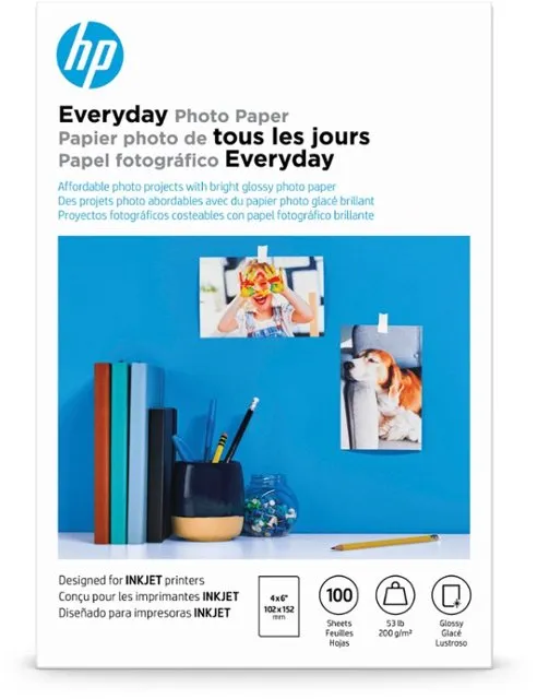 HP Everyday Photo Paper, Glossy, 4x6 in, 100 sheets (CR759A)