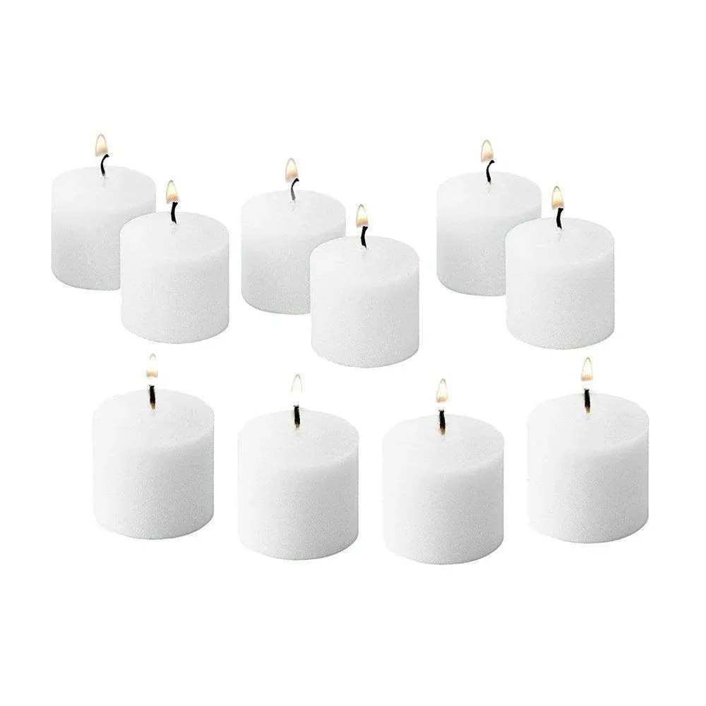 D'light Online Unscented Votive Candles - for 10 Hour - Set of 12, WH