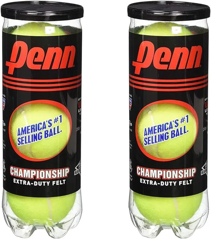 Penn Championship - Extra Duty Felt Pressurized Tennis Balls - (2 Cans, 6 Balls)